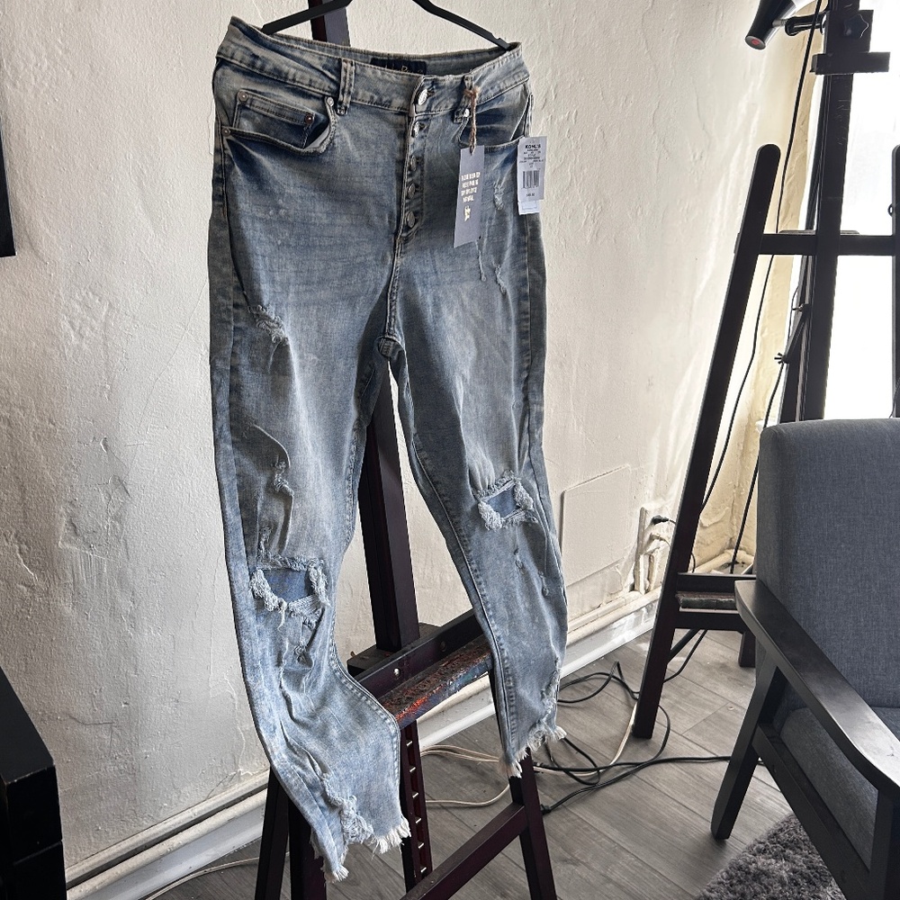 Ankle High Rise Jeans Medium Wash size 15